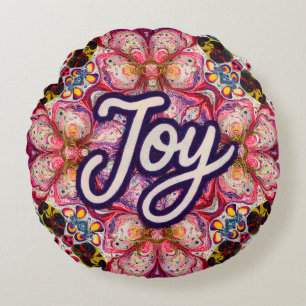 Leuchtendes Kaleidoskop-Kunstkissen – Joy Edition Rundes Kissen