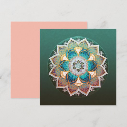 Leuchtendes Mandala - Grußkarte (Vorne/Hinten)