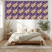 Leuchtendes Muster in Violett Pink & Gold Fliese