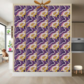 Leuchtendes Muster in Violett Pink & Gold Fliese