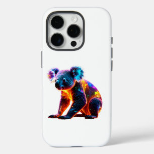 Leuchtendes Neon-Koala – Lebendige Fantasy-Wildtie iPhone 16 Pro Hülle