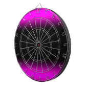 Leuchtendes Pinkish lila und schwarzes Ombre Dartscheibe (Vorderseite rechts)