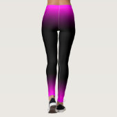 Leuchtendes Pinkish lila und schwarzes Ombre Leggings (Rückseite)