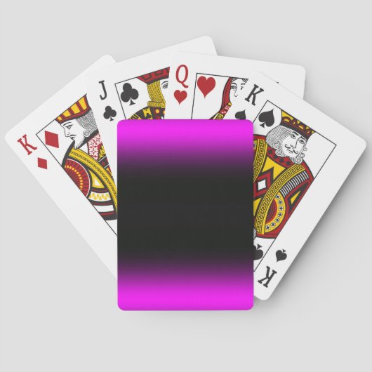 Leuchtendes Pinkish lila und schwarzes Ombre Spielkarten (Rückseite)