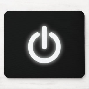 Leuchtendes Power-On-Symbol Lustig Mousepad