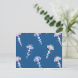 Leuchtendes Quallenmuster Postkarte