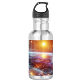 Leuchtendes Quantengitter Edelstahlflasche (Vorderseite)