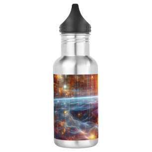 Leuchtendes Quantengitter Edelstahlflasche