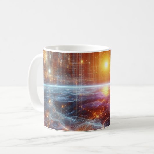 Leuchtendes Quantengitter Kaffeetasse (Vorderseite Links)