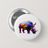 Leuchtendes Schönes Nashorn Button (Vorne & Hinten)
