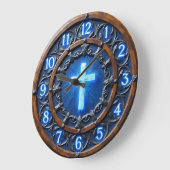Leuchtendes Strahlenkreuz Große Wanduhr (Winkel)
