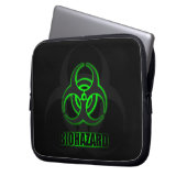 Leuchtendes Symbol für grüne Biogefährdung Laptopschutzhülle (Vorderseite Links)