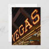 Leuchtendes Vegaszeichen Postkarte (Vorne/Hinten)