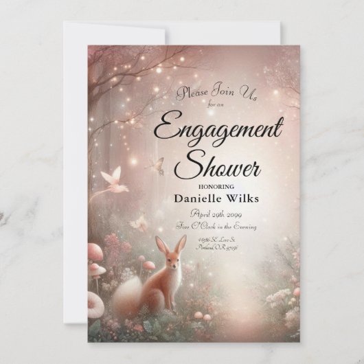 Leuchtendes Waldreich von Sparkle und Blüte Einladung (Vorderseite)