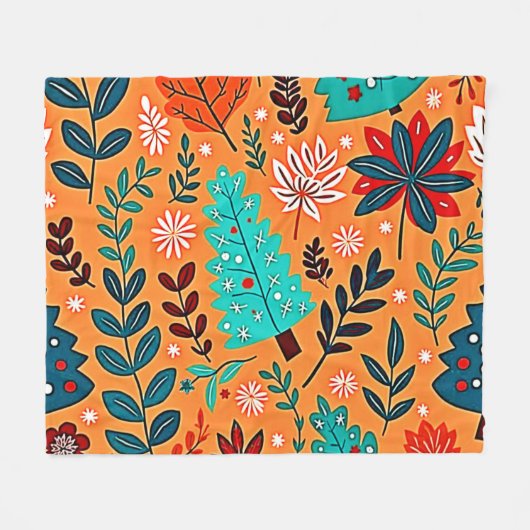 Leuchtendes Weihnachtsmuster-Design Fleecedecke (Vorderseite (Horizontal))