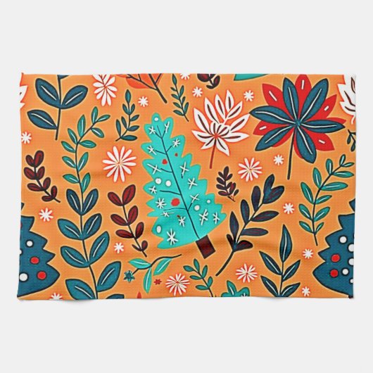 Leuchtendes Weihnachtsmuster-Design Geschirrtuch (Horizontal)