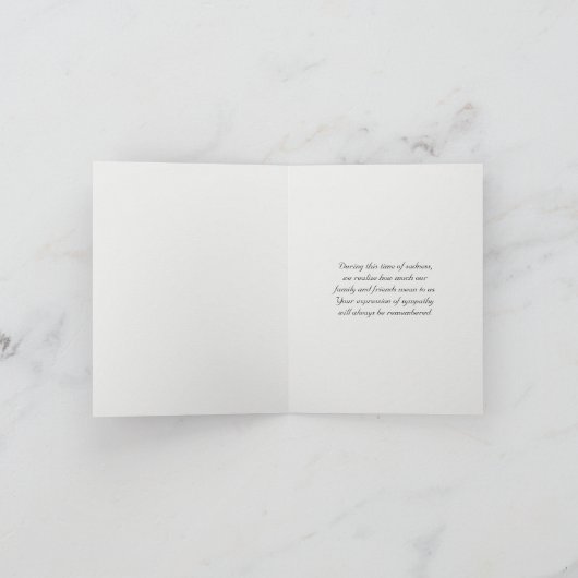 leuchtendes weißes Beileid danke (Innenseite)