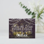 Leuchteneichenbaum Save the Date Postkarten (Stehend Vorderseite)