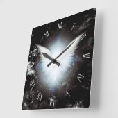 Leuchtenengeländer Quadratische Wanduhr (Winkel)