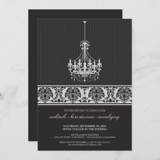 Leuchter-Cocktail-Party laden ein Einladung (Vorne/Hinten)