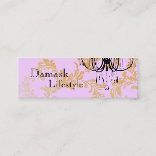 Leuchter-Damast-Visitenkarte Mini Visitenkarte (Vorderseite)