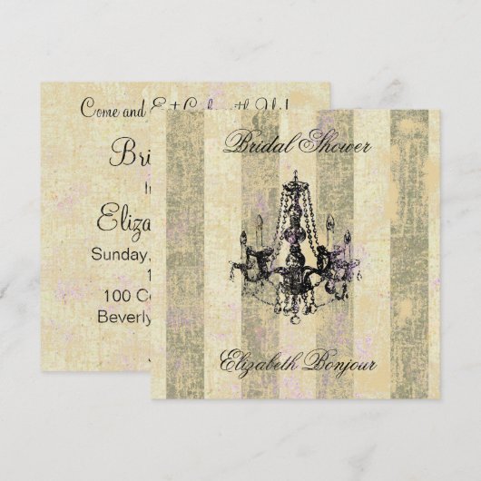 Leuchter-Eleganz ~ Einladung (Vorne/Hinten)