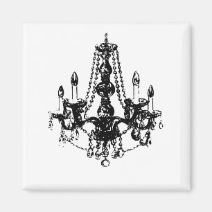 Leuchter-Eleganz ~ Magnet Schwarz-weißes Retro
