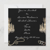 LEUCHTER-GLAMOUR Brautparty EINLADUNGEN (Rückseite)