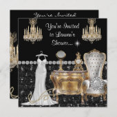 LEUCHTER-GLAMOUR Brautparty EINLADUNGEN (Vorne/Hinten)