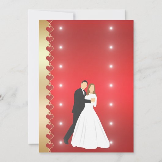 Leuchter mit rotem Kronleuchter Einladung (Rückseite)