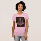 Leuchter-rosa und schwarzes Trägershirt T-Shirt (Vorne ganz)
