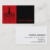 Leuchter-Silhouette-Ikone - Innenarchitektur Visitenkarte (Vorne/Hinten)