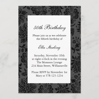 Leuchter-und Damast-Geburtstags-Einladung Einladung