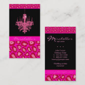 Leuchter-Visitenkarte-Leopard-Tier-Rosa Visitenkarte (Vorne/Hinten)