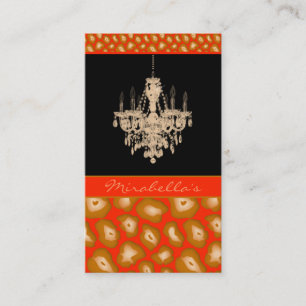 Leuchter-Visitenkarte-Leopard-Tierorange Visitenkarte