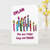 Leuchtet jähriger Geburtstag personalisierte 12 Karte (Gelbe Blume)