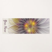Leuchtfarbene Blume, Name des Abstrakten Fraktals Yogamatte (Vorderseite (Horizontal))