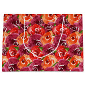 Leuchtfarbene BlumenCollage Große Geschenktüte (Vorderseite)