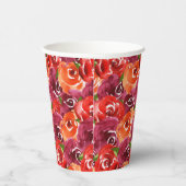 Leuchtfarbene BlumenCollage Pappbecher (Rechts)