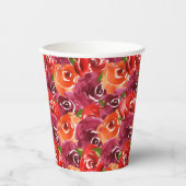 Leuchtfarbene BlumenCollage Pappbecher (Vorderseite)