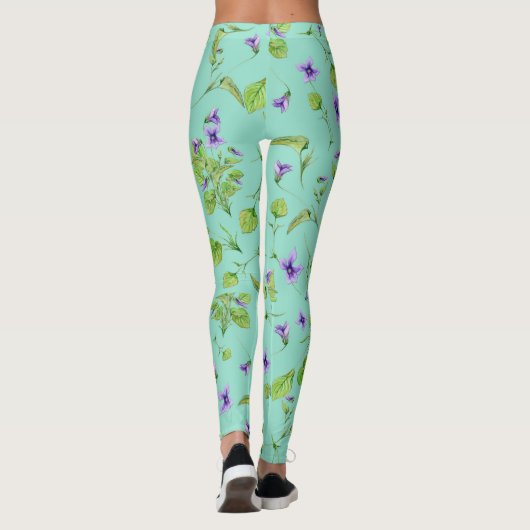 Leuchtfarbene Violets Leggins (Rückseite)