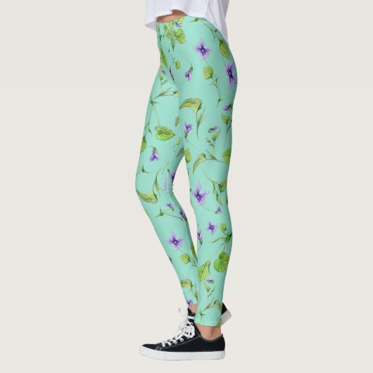 Leuchtfarbene Violets Leggins (Links)
