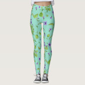 Leuchtfarbene Violets Leggins (Vorderseite)