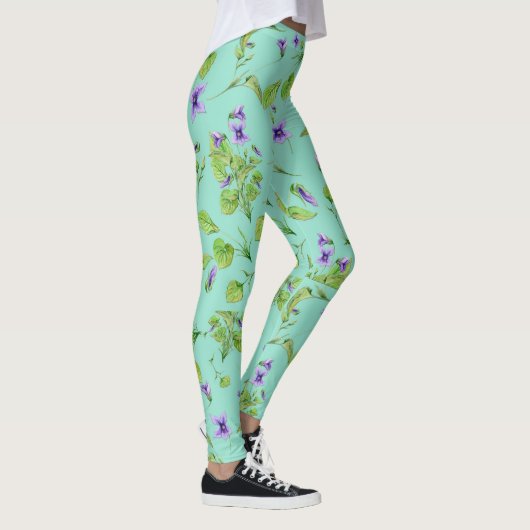 Leuchtfarbene Violets Leggins (Rechts)