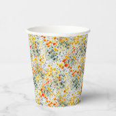 Leuchtfarbenes Blumenmuster Pappbecher (Rechts)