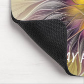 Leuchtfarbige Blume Abstraktes Fraktal Eigener Tex Mousepad (Ecke)
