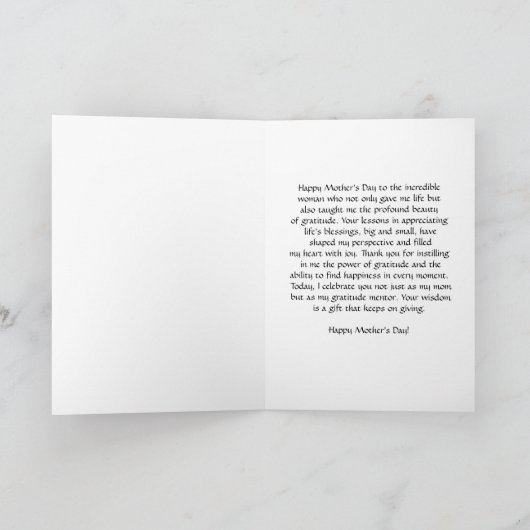 Leuchtfeuer der Dankbarkeit: Muttertag Karte (Innenseite)