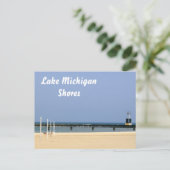 Leuchtfeuer des Lake Michigan Postkarte (Stehend Vorderseite)