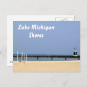Leuchtfeuer des Lake Michigan Postkarte (Vorne/Hinten)