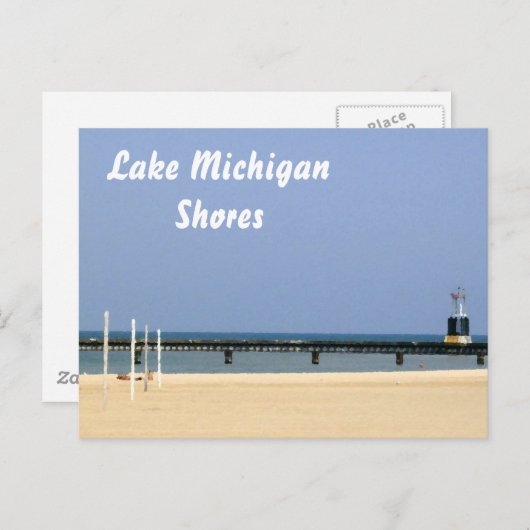 Leuchtfeuer des Lake Michigan Postkarte (Vorne/Hinten)